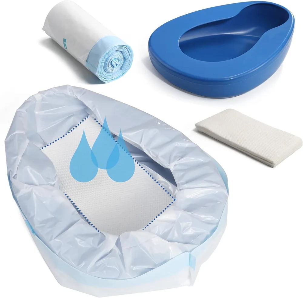 Bedpan Set with 20 Liners & Absorbent Pads