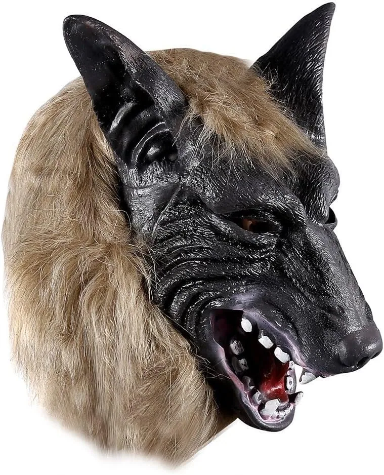 Latex Wolf Mask, Full Head